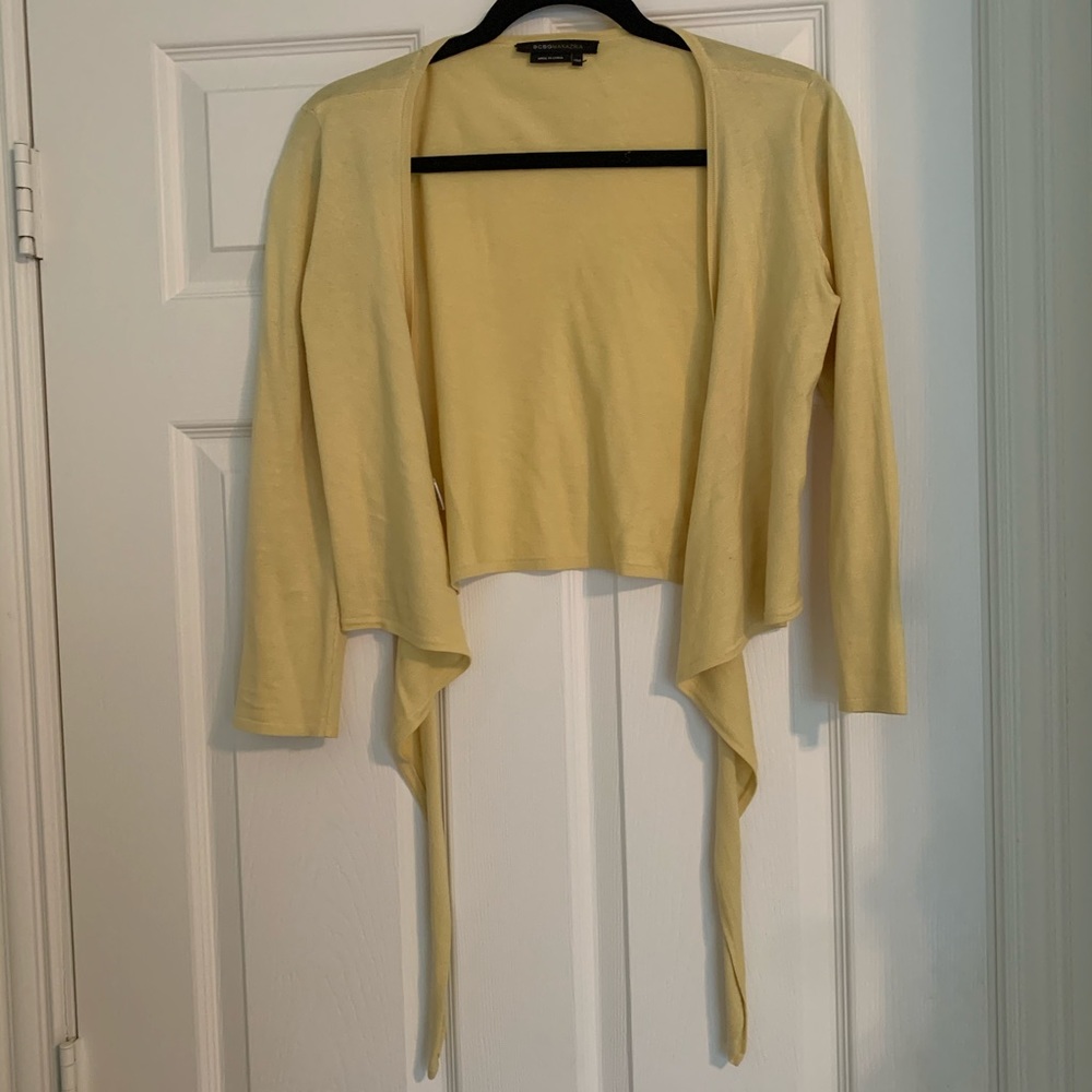 BCBG silk wrap cardigan top